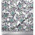 thumbnail image 1 of Soimoi Rayon Fabric Leaves & Floral Block Print Sewing Fabric Yard 42 Inch Wide, 1 of 3