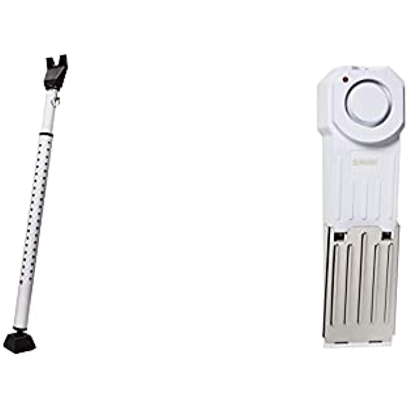 Master Lock 265D Door Security Bar, Pack of 1, White & Sabre HSDSA Wedge Door Stop Security