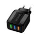 thumbnail image 1 of Cargador 5V 2.4A 3 Puertos USB Smart QC 3.0 Travel Fast (EU) Negro 5pcs FLhrweasw Nuevo, 1 of 8