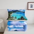 thumbnail image 5 of jejeloiu Tropical Island Holiday Twin Comforter Sets,Palm Tree Bedding Set For Boys,Turquoise Green,Light Gray Reversible,2 Pieces,1 Comforter and 1 Pillowcase, 5 of 7