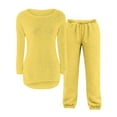thumbnail image 6 of newwalpole Girls Pants Sets Two Pieces Kids Comfy Lightweight Long Sleeve Fleece Sets with Pockets Yellow for Size 5-6 Years, 6 of 6
