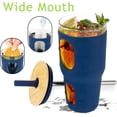 thumbnail image 6 of tronco 36 oz Glass Tumbler with Straw and Lid with Marker and Measurement Scale,Reusable Iced Coffee Tumbler with Silicone Sleeve, Glass Boba Smoothie Cup, Fits Cup Holder, BPA Free（Black ）, 6 of 9