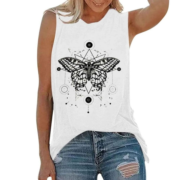 Camisetas sin mangas para mujer, chaleco fino de verano con estampado de margaritas y girasoles, chaleco sin mangas de manga corta, Jersey holgado informal, camisetas tipo túnica Fridja qr1907