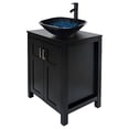 thumbnail image 2 of FULLWATT 24 inch Bathroom Vanity Set - Combo MDF Sink Cabinet Vanity with Counter Top Glass Vessel Sink Vanity and 1.5 GPM Faucet, 2 of 12