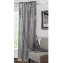 Traditional Elegance Willow Rod Pocket Window Curtain Panel - 42x84 - Grey
