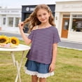 thumbnail image 5 of Piuwrlz Summer Short T Shirts for Girls Short Tops Crew Neck T-Shirts Purple Size 13 Years, 5 of 10