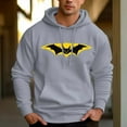 thumbnail image 6 of Men's 330g 100% Cotton Pattern Terry Dropped Shoulder Hoodie-Black Bat, 6 of 15