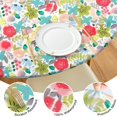 thumbnail image 4 of Pioneer Flower Floral Print Pattern Round Fitted Tablecloth with Elastic Edge,Dining Table Cover Waterproof,Outdoor Round Tablecloth for Camping,Dining,Indoor and Outdoor, 4 of 7