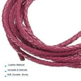 thumbnail image 3 of Uxcell Round Braided Leather Cord, 3mm Genuine Braided Leather Cords, Light Red(2.2 Yards), 3 of 6