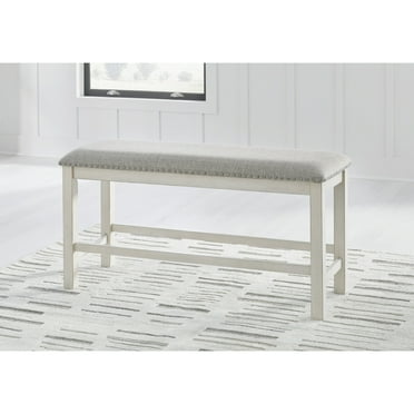 Signature Design by Ashley Robbinsdale 49" Counter Height Dining Bench, Antique White