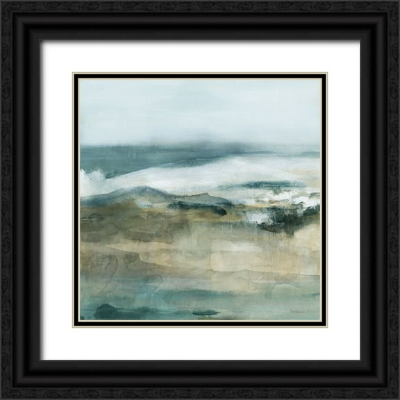 Robinson, Carol 12x12 Black Ornate Wood Framed with Double Matting Museum Art Print Titled - Moody Seas I
