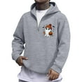 thumbnail image 3 of RMGVDSD Men's Hoodies Sweatshirts Halloween Print Long Sleeve Half Zip Hooded Sweatshirt Jacket For Men Comfortable Loose Fit Hoodies Casual Wear Stylish Sweatshirts L, 3 of 7