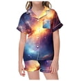 thumbnail image 4 of MIASHUI Ensembles de Pyjamas 2 Pcs pour Filles Manches Courtes Imprimé Tenues de Nuit, Orange, 10-11 Ans, 4 of 4