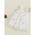 thumbnail image 3 of Suealasg Toddler Girl’s Slip Dress Floral Embroidery Butterfly Sleeveless Summer A-Line Dress Tulle Princess Dress, 3 of 7