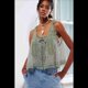 thumbnail image 3 of Blusas de Verano Bohemias con Lazo Frontal para Mujer, Blusas Playeras de Encaje con Botones, Sin Mangas, de de , Y2k 2025, Verde L, 3 of 6