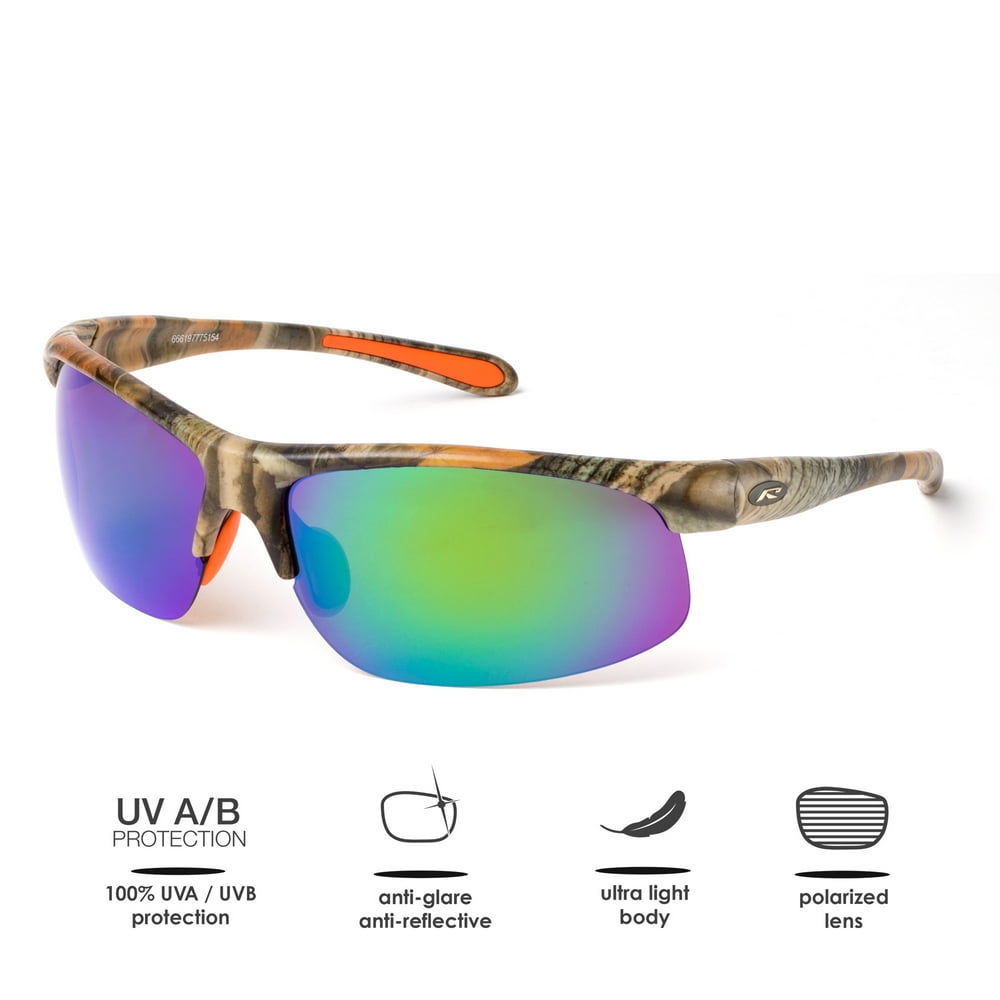 Renegade Semi Frame Polarized Fishing Sunglasses, Camo