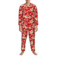 thumbnail image 3 of Hirioo Lilies Flowers for Men's Pajama Sets 2 Piece Pjs Men's Long-Sleeved Pajama Set Button Down Sleepwear,S-XXL-X-Large, 3 of 7