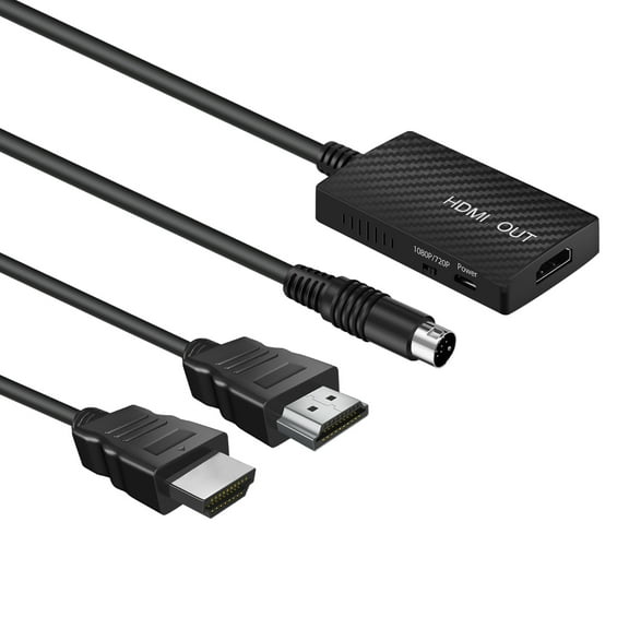 Sega Genesis HDMI Cable Converter Adapter Link Wire Cord Compatible with Sega CD, CDX, 32X, Nomad, Mega Drive 2, Original Master System Console for HD TVs, Monitors, and Projectors