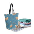 thumbnail image 2 of FORMRS Womens Canvas Tote Bag with Zipper Inner Pocket Shoulder Handbag, Capybaras Swimming, 2 of 7