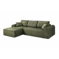 thumbnail image 2 of Muumblus 109" Oversized L-Shaped Modular Sectional Sofa with Movable Chaise, Boneless Corduroy Cloud Couch for Living Room, Green (Left Facing Chaise), 2 of 5