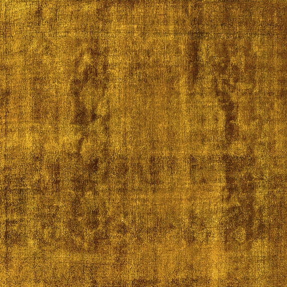 Ahgly Company Indoor Square Persian Yellow Bohemian Area Rugs, 6' Square