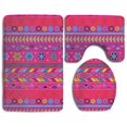 thumbnail image 1 of ABPHQTO Rosa Raya Peruana Juego de alfombras de baño de 3 piezas Alfombra de baño Alfombra de contorno y tapa de inodoro, 1 of 2