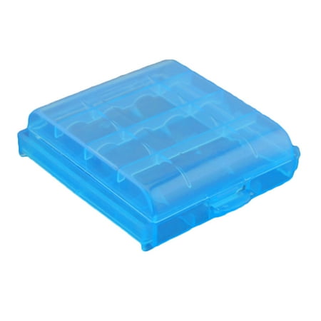 

Plastic Battery Case Storage Box AA/AAA Battery Transparent Box Container Organizer Case - Blue