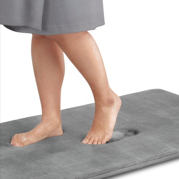 Alfombra de baño Genteele, espuma viscoelástica, color malva, 60 x 120 cm, antideslizante