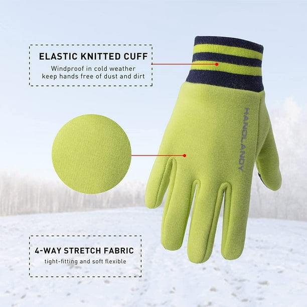 Kids Winter Gloves, Boys Girls Touchscreen Sports Gloves Cotton