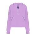 thumbnail image 6 of Resort Wear for Women 2025 Women's Solid Sweatshirt Women's Hoodies And Sweatshirts For Everyday Comfort Loose Fit Autumn Winter Half Zip Yoga Top With Hood Lined Design For Casual Outfits, 6 of 6