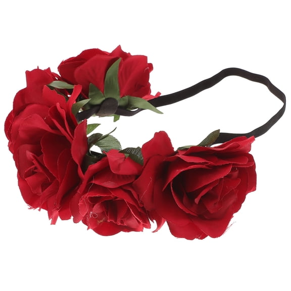 RENACLIPY Red Christmas Flower Headband Durable Cloth Hair Hoop for Party Wedding Decoration
