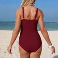 thumbnail image 4 of vigerkar Women's Tummy Control One Piece Swimsuits Front Twist Bathing Suits Slimming Monokini Swimwear (Wine, M), 4 of 6