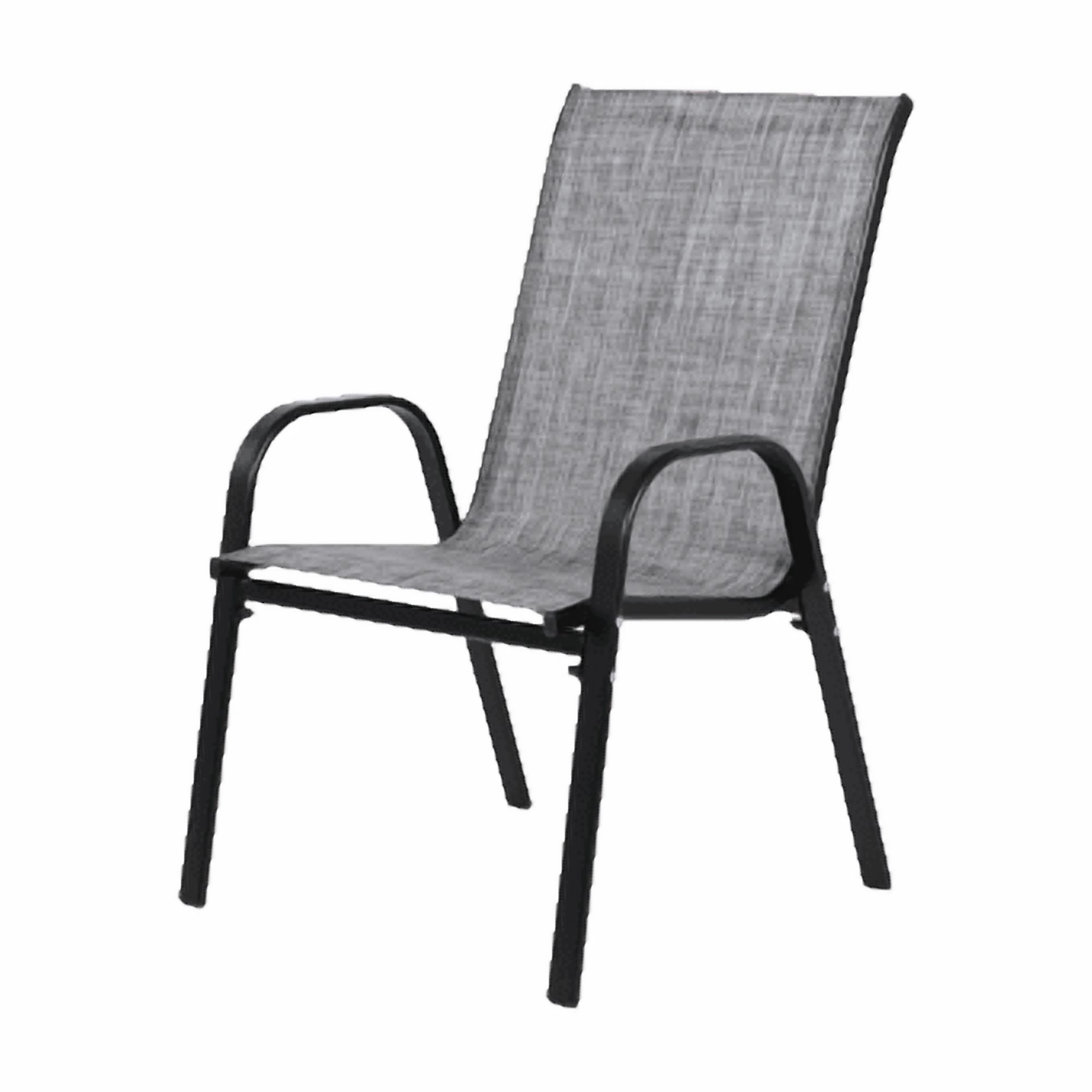 Outdoor Dining Chair Set of 2, All-Weather Patio Dining Chair with High Backrest and Metal Frame, Indoor Outdoor Chairs for Bistro, Deck, Backyard, Porch,Gray