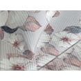 thumbnail image 3 of Ambesonne Floral Quilted Coverlet 3 Pcs, Delicate Pink Details Bloom, King Size, Blue Grey and Coral, 3 of 4