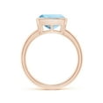 thumbnail image 2 of ANGARA Natural Bezel-Set Solitaire Cushion 2.7 ct Aquamarine Ring in 14K Rose Gold for Women (Size-9mm) | March Birthstone, Birthday, Anniversary, Jewelry Gift for Women | Natural Aquamarine Ring, 2 of 8