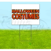 Halloween Costumes V14 Red Orange (18" x 24") Yard Sign, Includes Metal Step Stake