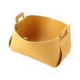 thumbnail image 3 of Cesta de almacenamiento de escritorio, bandeja decorativa con asas, organizador portátil para despensa. Amarillo, 3 of 9