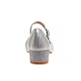 thumbnail image 4 of Badgley Mischka Little Kids Girls Block Heel Rhinestone Dress Shoes,   Silver, 1, 4 of 7