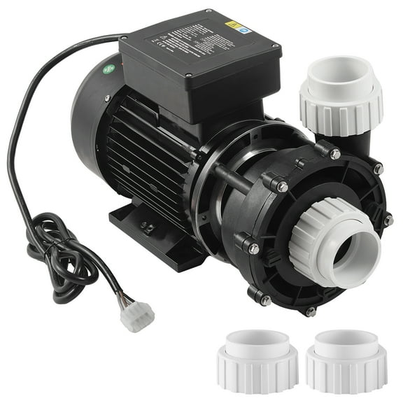 KFFKFF Dual Speed SPA Pump, 48-Frame, AC 110-120V Hot Tub SPA Pump, 1.5HP/150GPM/42.65ft High Speed or 0.46HP/70GPM/9.18ft Low Speed, 2" Port 90° Rotational Interface for Hot Tub