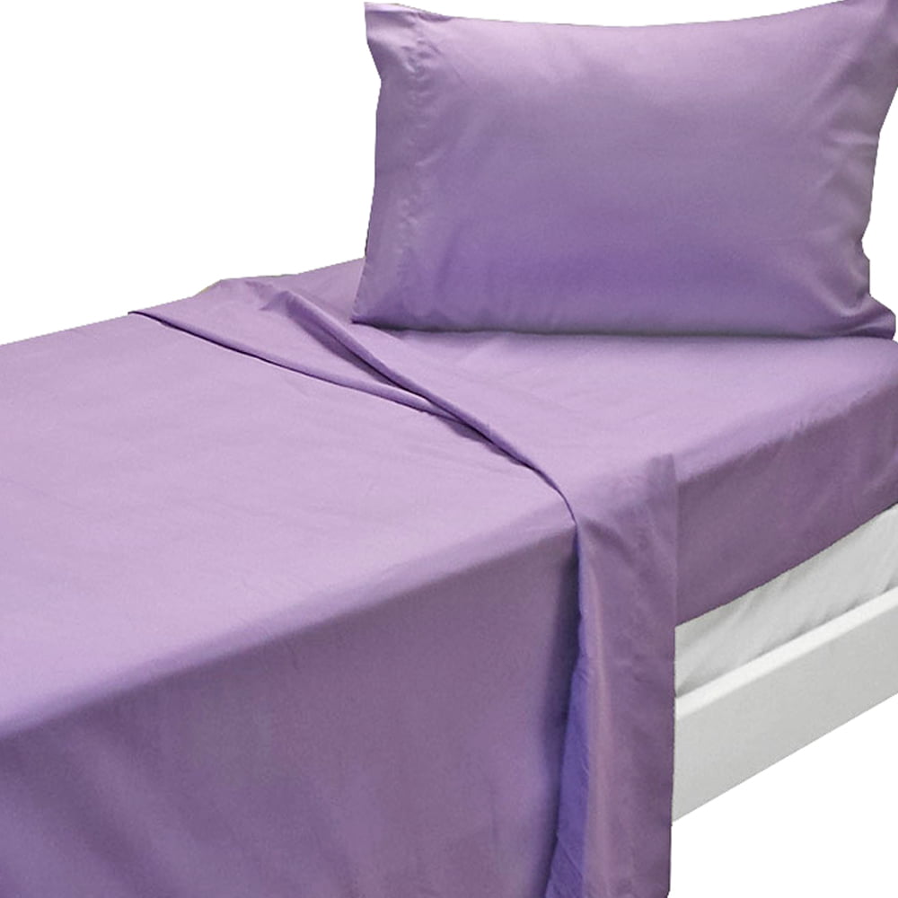 3pc Purple Twin Xl Bed Sheet Set Solid, Twin Xl Bed Sheets Set