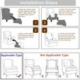 thumbnail image 5 of 2-Piece Stretch Wingback Chair Cover Elastic Wingback Armchair Slipcovers (silver gray), 5 of 7