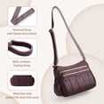 thumbnail image 6 of Crossbody Bags for Women, Leather Cross body Travel Purse with Adjustable Strap, Women's Shoulder Handbag with Multi Pocket for Gift, Dark Brown, 6 of 9