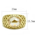 thumbnail image 2 of IP Gold(Ion Plating) Stainless Steel Ring with AAA Grade CZ in Champagne for Women Champagne Stone Color Style TK3122 Size 6, 2 of 4