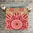 thumbnail image 3 of Ambesonne Batik Quilted Bedspread Set 3 Pcs, Batik Hippie Red Brown, Queen Size, Red Brown, 3 of 3