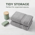 thumbnail image 5 of REGALWOVEN 2 Pack Luxury Striped Cotton Hand Towels, Ultra Soft Absorbent Quick Dry Bath Towels for Bathroom, Kitchen, Spa, Hotel Grey 29" x 13", 5 of 7