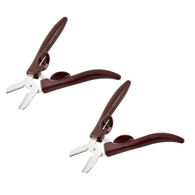 Oleegame 2PC Compact Serving Tongs Small Food Chestnut Peeling Shelling Scissors Nut Opener Multipurpose Tool Chestnut Tools & Home Improvement Brown