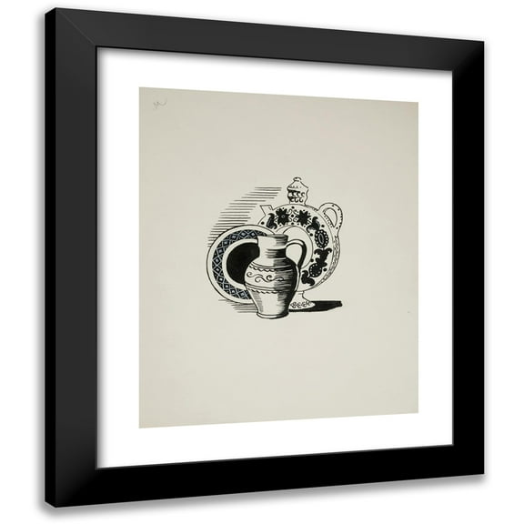 Anonymous 12x14 Black Modern Framed Museum Art Print Titled - Winette Project-Folk Ceramics (1950-1960)