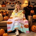 thumbnail image 5 of Halloween Decorations Savings, Tarmeek Halloween Throw Blanket Flannel Soft Warm Fleece Decorative Festive Decor for Sofa Bed Couch All Season Lightweight Vacuum Packed, Halloween Decor, 5 of 9