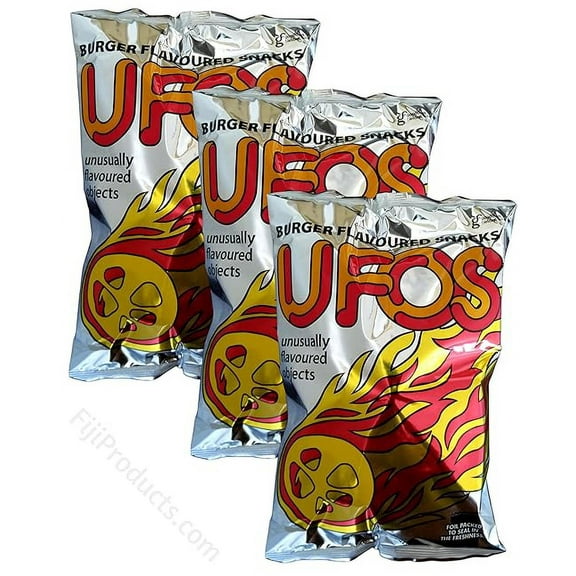 UFO'S Snacks - Burger Flavored Snacks (Pack Of 3 x 200g) Crunchy Snacks From FIJI, Family Size FijiProducts.com