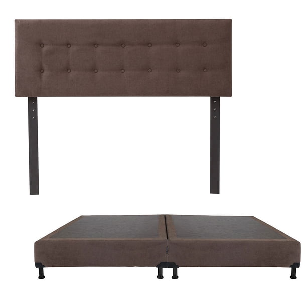Box Base Cama King Size + Cabecera Bilbao Chocolate